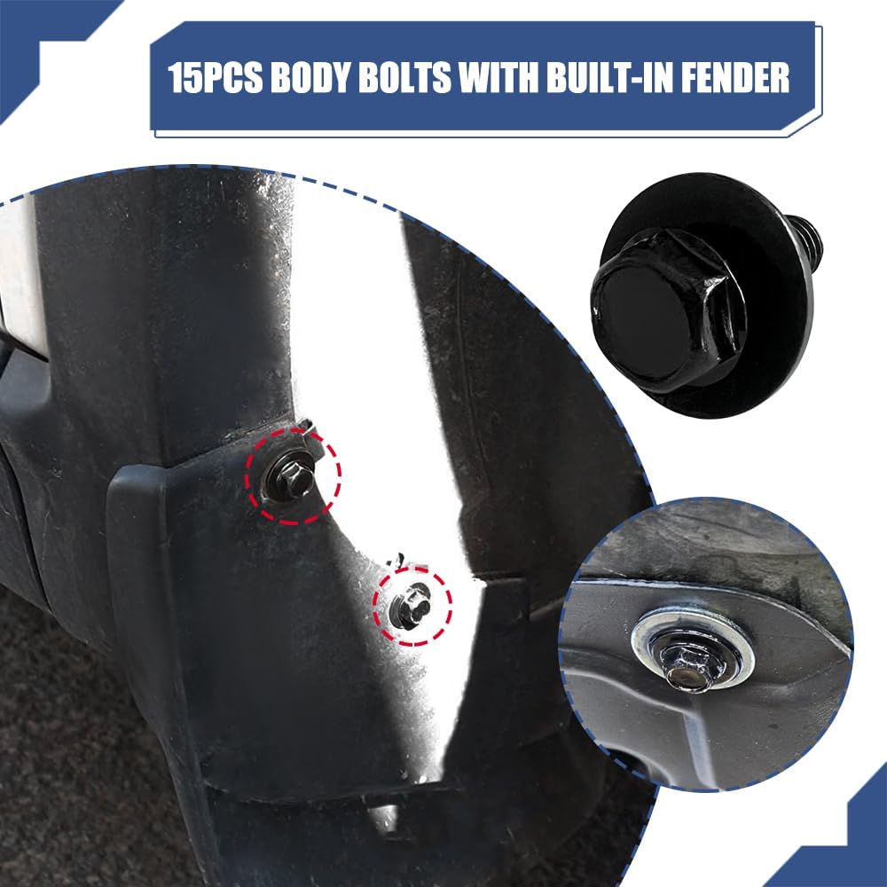 35PCS Engine Under Cover Splash Shield Guard Body Bolts Screws, Car Bumper Clips, Bumper Fender Liner Push Retainer Fastener Rivet Clip and U-Nut,