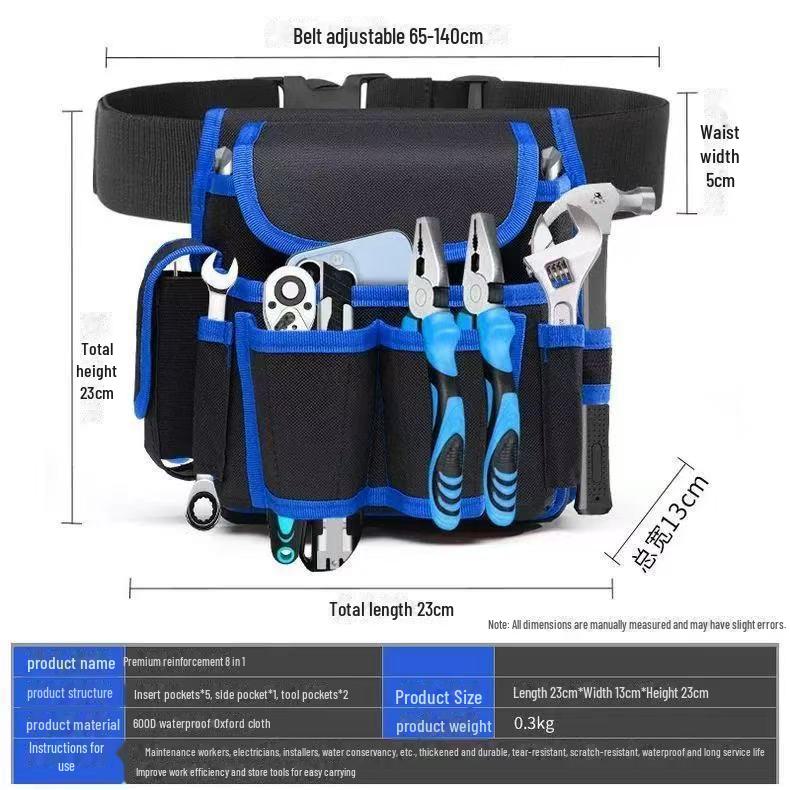 Durable Multi-Function Oxford Cloth Tool Belt for Electricians, Carpenters, and Plumbers