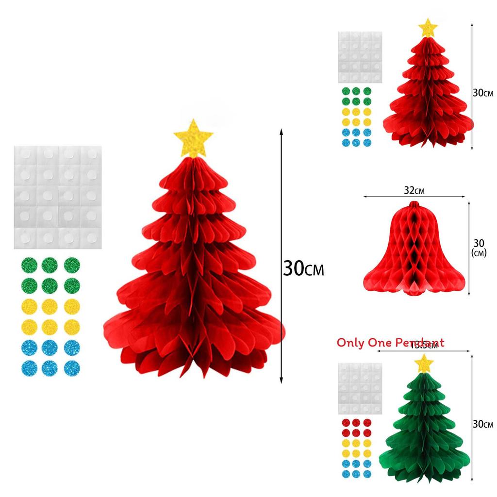 Christmas Party Decor 3d Honeycomb Hanging Decorations For Winter Holiday Celebrations