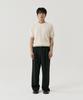 GNOK [Summer] Double-Pleated Elastic Waist Wide Slacks [Black]