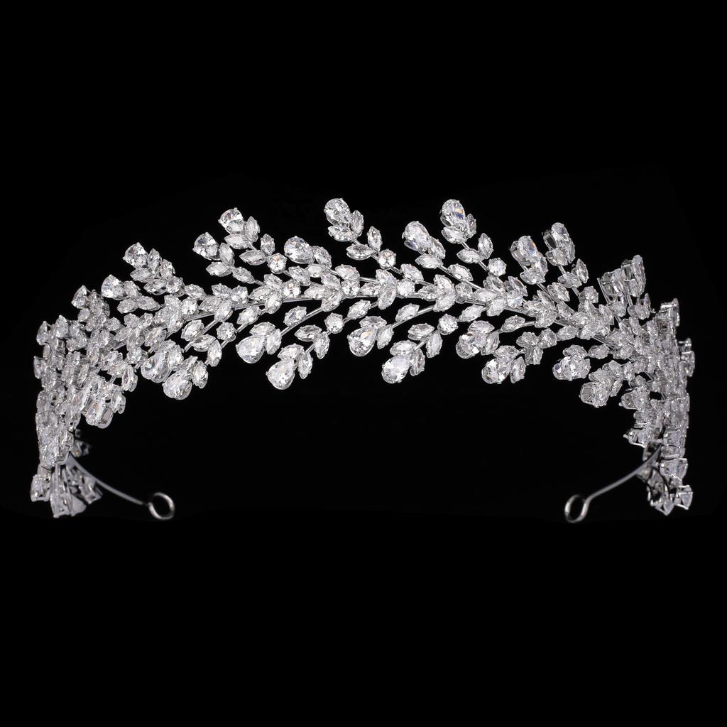 Echsio Crystal Hairbands Newest Bridal Fancy Wedding Clear Tiara for Women Jewelry Gift Party Romantic CZ Stone BC6070