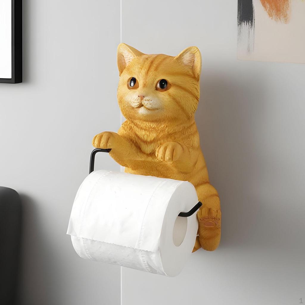 Cat Toilet Paper Roll Holder, Resin, Professional, Multifunctional Practical, Durability, Novelty