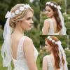 Lightweight Bow Bridal Veil Soft Wedding Bow Headwear Sweet Garland Headband  Wedding Party