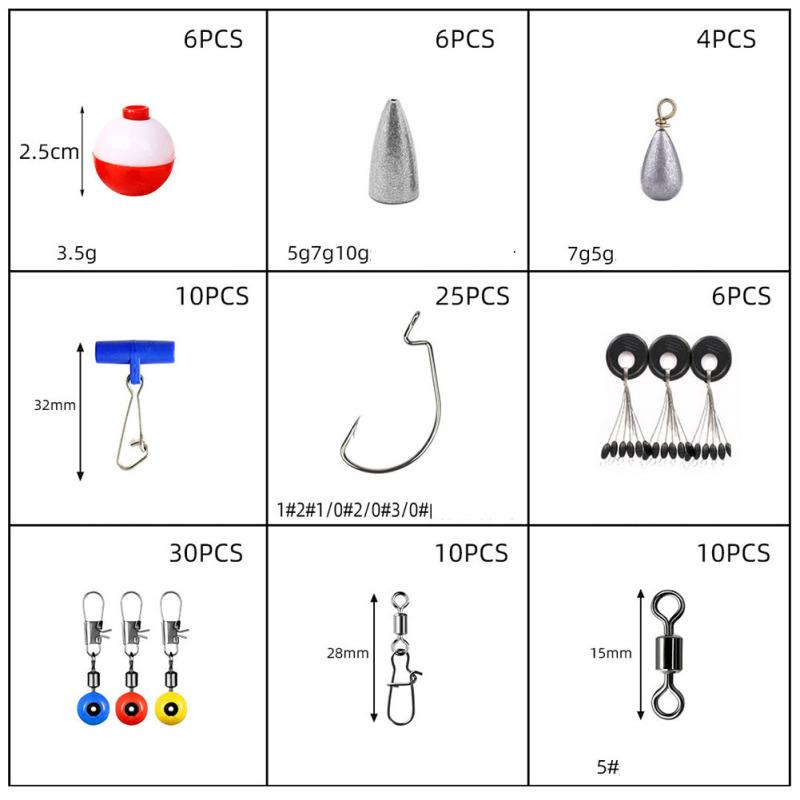 Cheap 268pcs/box Fishing Accessories Kit Including Jig Hooks fishing Sinker weights fishing