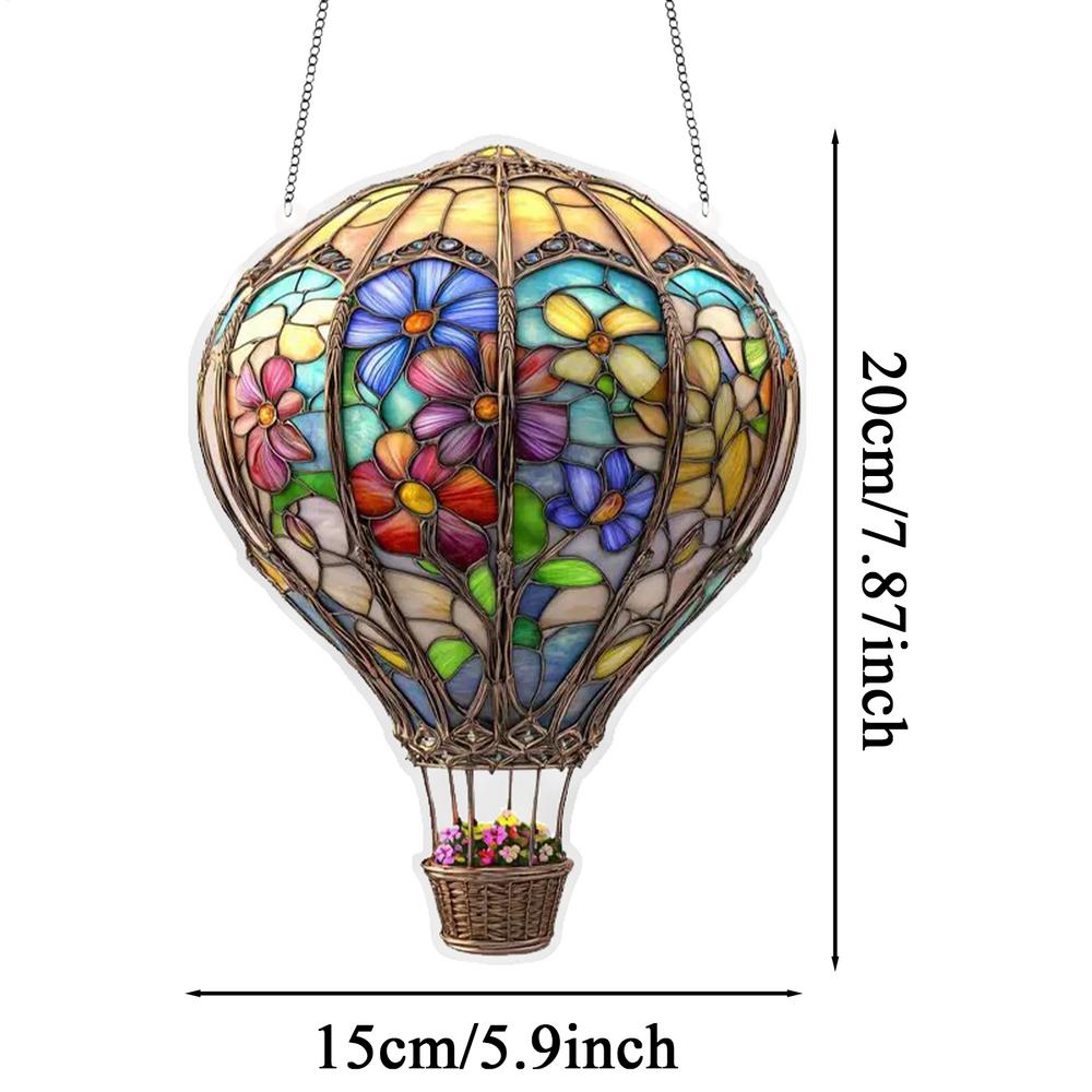 Hot Air Balloon Lantern Decoration Colorful 2d Hot Air Balloon Pendant 2D Acrylic Flat Hot Air Balloon Pendant Love Balloon