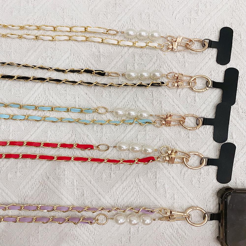 

Long Crossbody Phone Lanyard Pearl Pickup Chain Women s Long Neck Shoulder Strap Phone Case Universal Anti Loss Lanyard