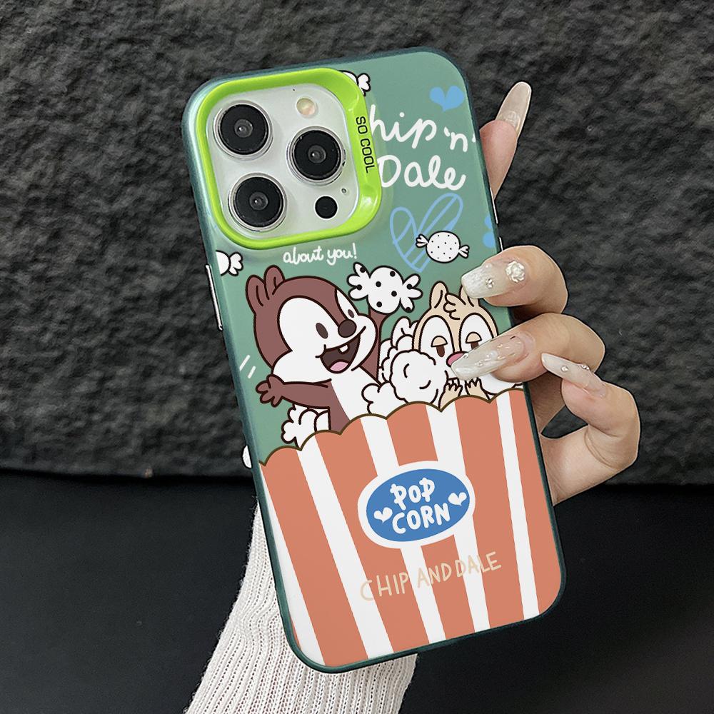 Cartoon Squirrels Chips Dales Phone Case for iPhone 17 Air 16 16e 15 14 Plus 13 12 11 Pro Max X Xs XR 8 Colorful Silver Cover