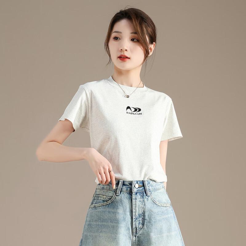 RAIN.CUN Women's Embroidered Slim-Fit T-Shirt
