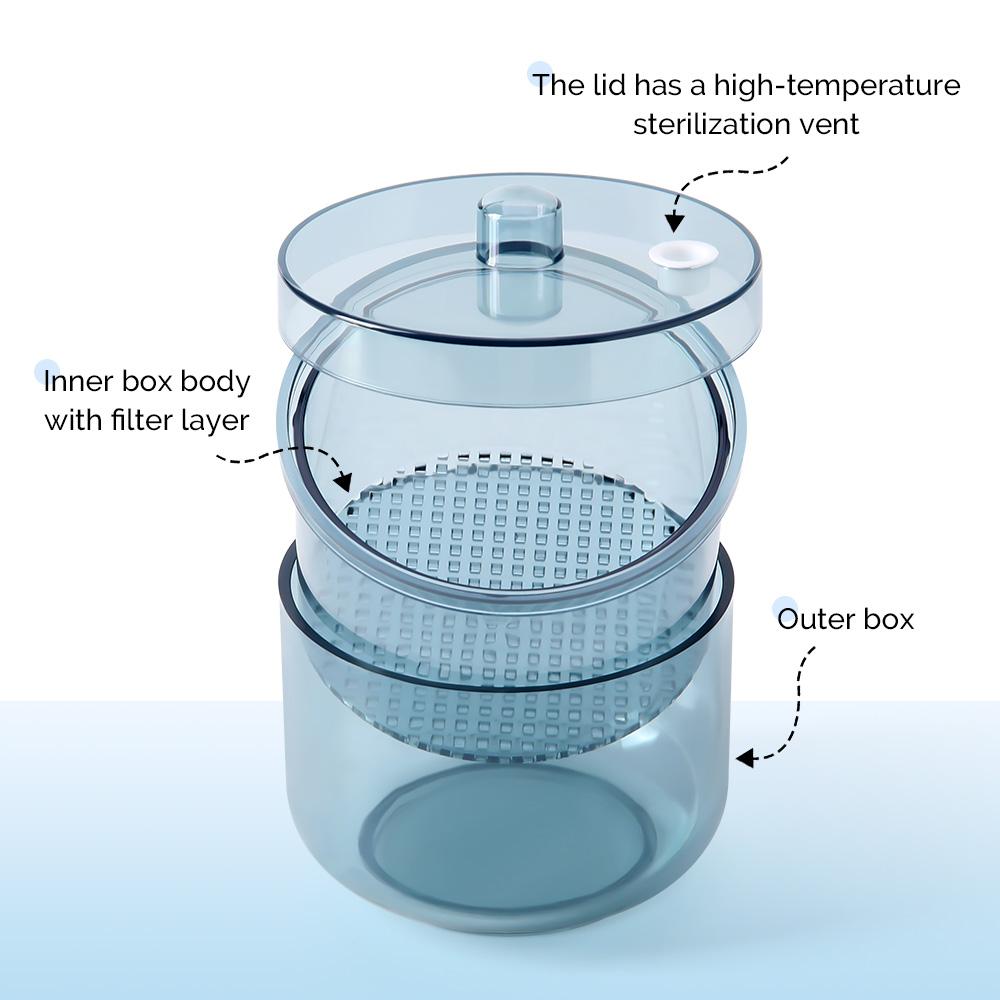 1 Pc Dental Disinfection Box Soak Burs Block Drills Sterilization Case Heat-Resistant Net Basket Clean Immersion Case Dentistry Tools