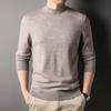 Machine Washable Thickened Full Wool Men's Half Turtleneck Sweater Versatile Solid Color Warm Knitted Base Sweater Men