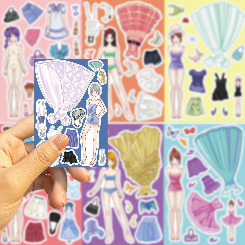 Spielzeug Puzzle Aufkleber Prinzessinnen Gruppe Kleidung Gesicht machen Aufkleber DIY Handarbeit Wasserdichte Aufkleber