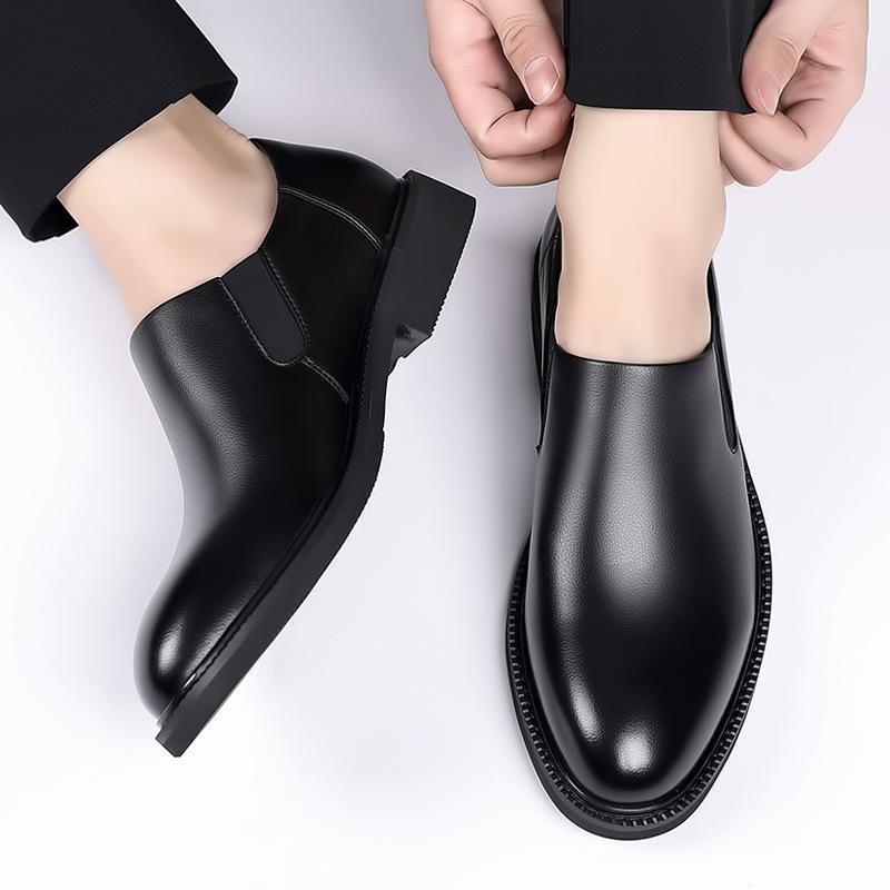 Foreign Trade 2025 New One-pedal Business and Leisure Men's Shoes Low-top Leather Shoes Over Feet British Style Chelsea Loafers