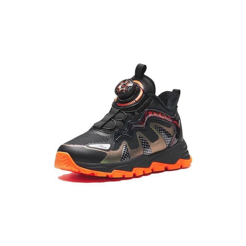Anta Kids Comfortable Non-Slip Warm Mid-Top Running Shoes Kids Sneakers Black Orange 312349973-5