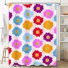 Brightly Colored Flower Shower Curtain Bath Decor Ideas Modern Bathroom Accessories Fabric Shower Curtains with Hook Rings for H