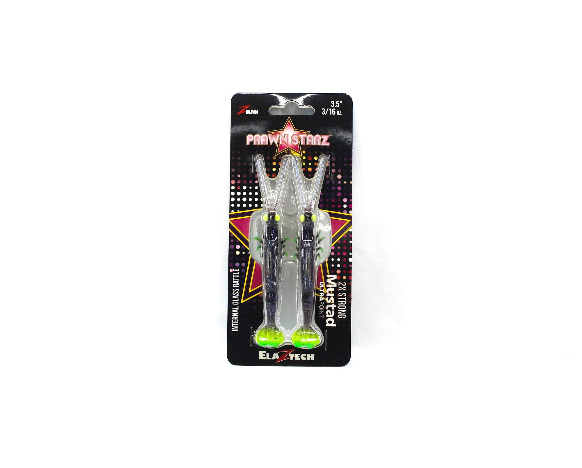 Zman Soft Lure PrawnstarZ 3.5 Inch 2/Pack Plum Chartreuse (9095)