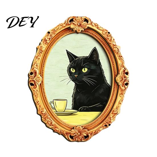 Metal Cabinets Decorative Magnets 1/6Pcs Halloween Retro Frame Refrigerator Magnet, Wooden Carved Magnet Decor Fridge for Home Office Cabinet
