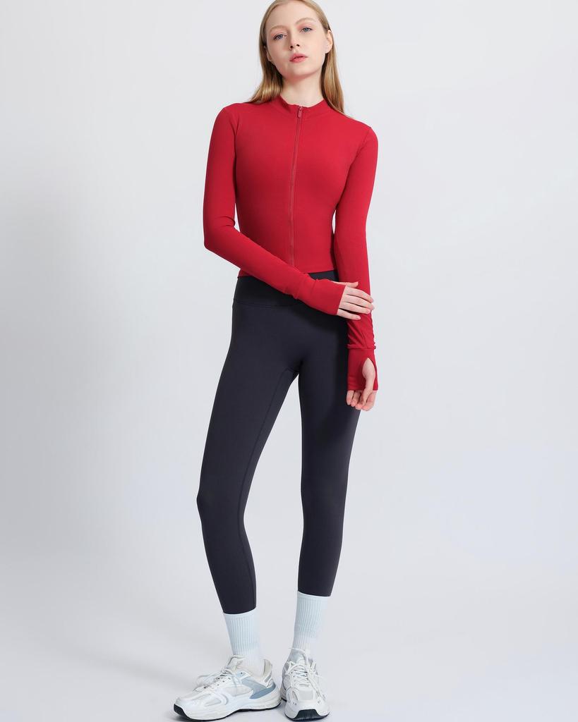 Women's Quick-Dry Yoga Jacket - Breathable, Tight Fit, Long Sleeve Fitness Top