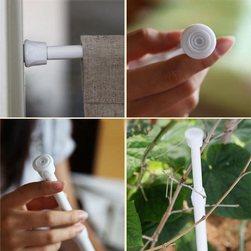 1pc Household Curtains Non-Punching Small White Rod Telescopic Multi-Functional Door Curtain Rod Shower Curtain