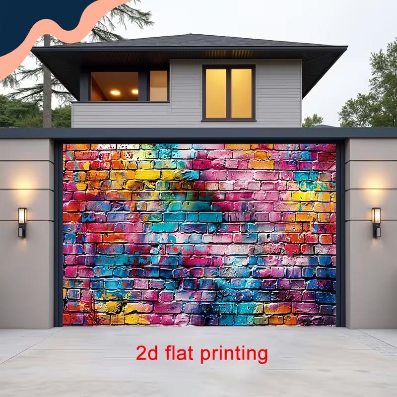 Tapestry Featuring a Vibrant Multicolored Graffiti Brick Wall with Spray Paint Splatters
