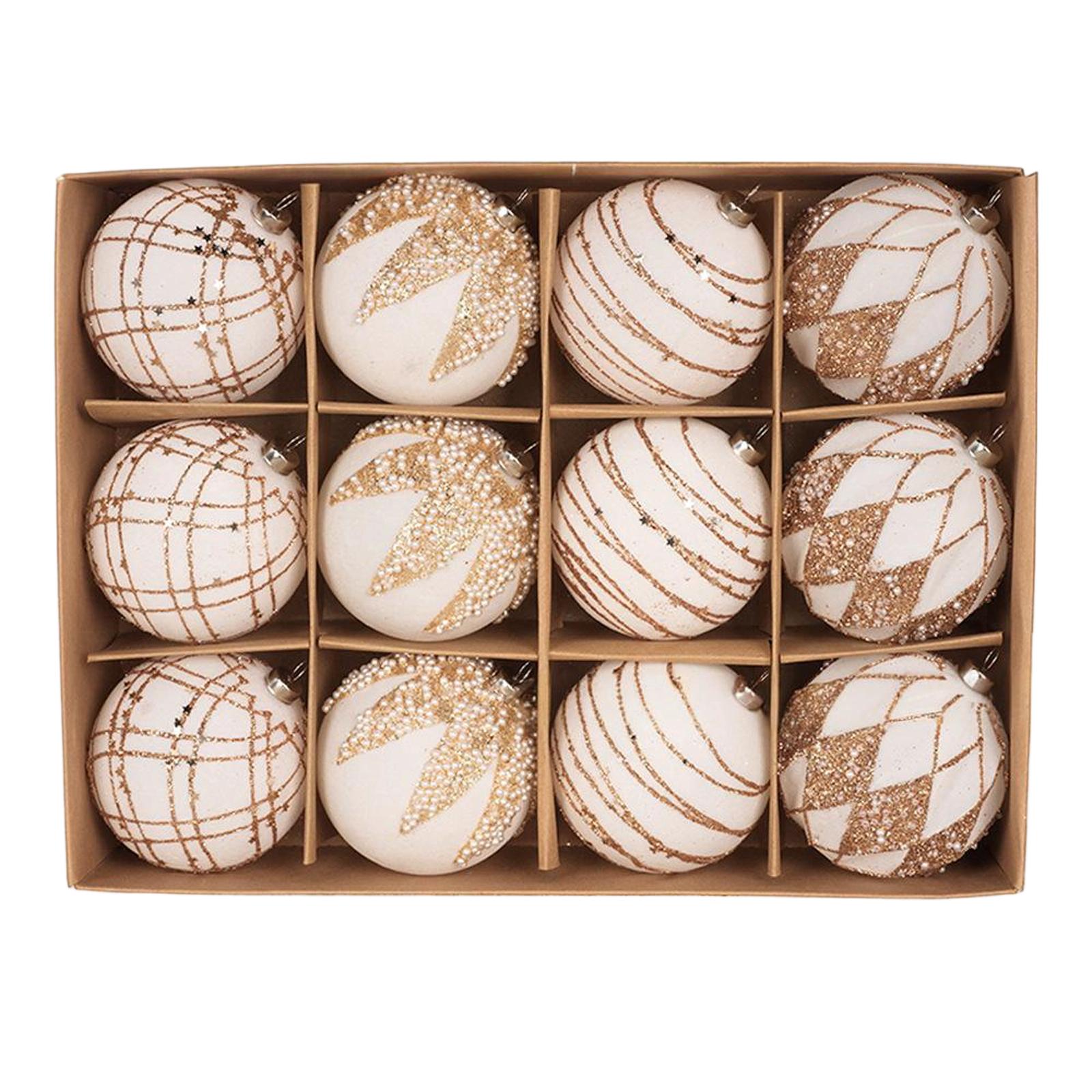 

Flocked Christmas Ball Decorations, Painted Flocked Christmas Ball Set, Christmas Tree Ornaments One Size