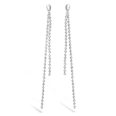 [L7671] - Silver 'Billes' Silver Earrings (rhodium-plated) - 60 Mm
