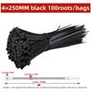 Fascetta autobloccante in nylon di plastica 100 pezzi nera 5x300 fascetta fermacavo anello di fissaggio fascetta 4x200 fascetta avvolgicavo con cerniera set fascetta in nylon