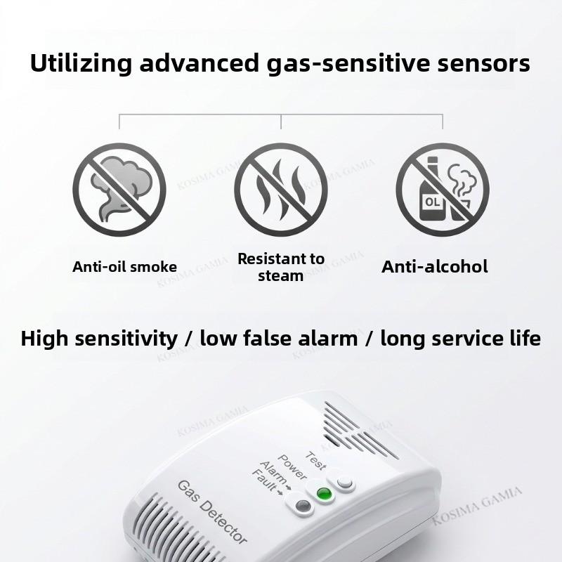 LPG Natural Gas Detector Propane Butane Sensor Sensor Alarm Motor Home Camper Marine LED Flash Alarm Sound Safety Alarm Detect