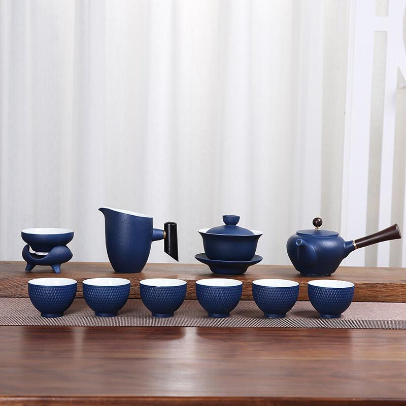 Elegant Stone Glaze Ceramic Tea Set with 3D Pot