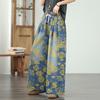 Vintage Style Flowers Denim Pants Female High Waist Loose Casual Straight Pants Summer Casual Streetwear Jean Pants