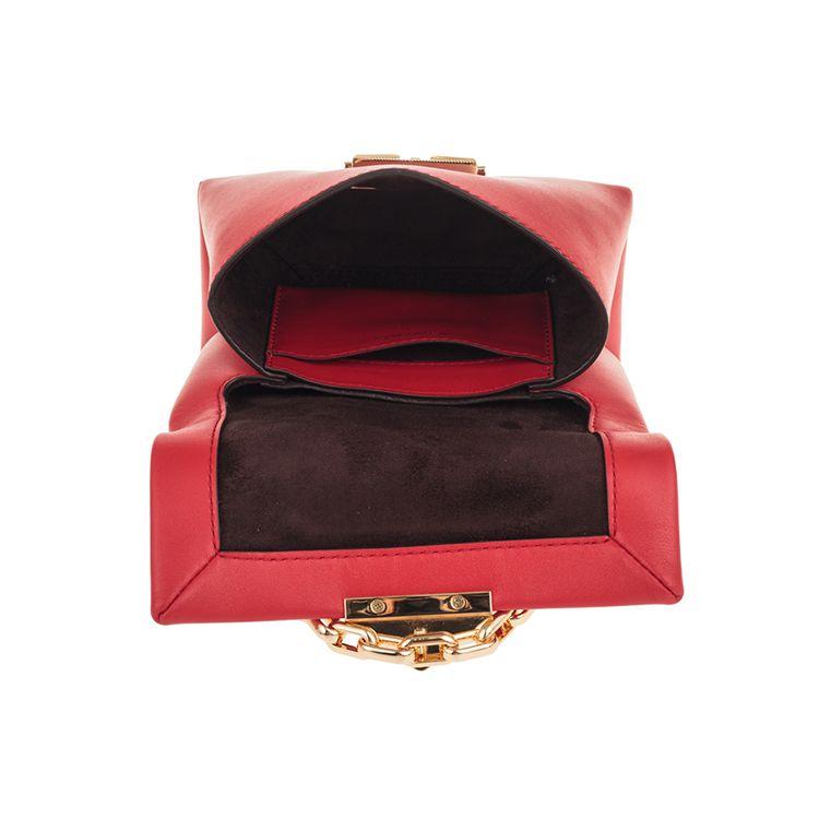 Michael Kors Cece Goldene Schnalle Klappe Einfarbige Kette Leder Umhängetasche Damen Handtaschen Rot 32S9G0EC0L-BRIGHT-RED