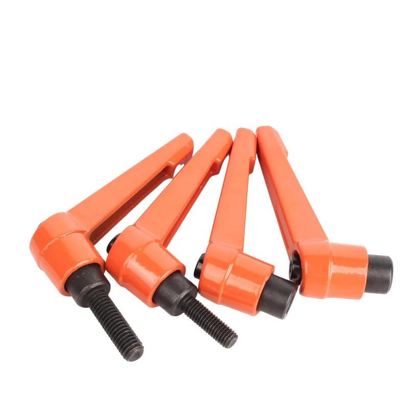 M4 M5 M6 M8 M10 M12 Orange/Black External Thread Adjustable Handle L-shaped Rotary Mechanical Tool Clamping Lever Machinery Handle