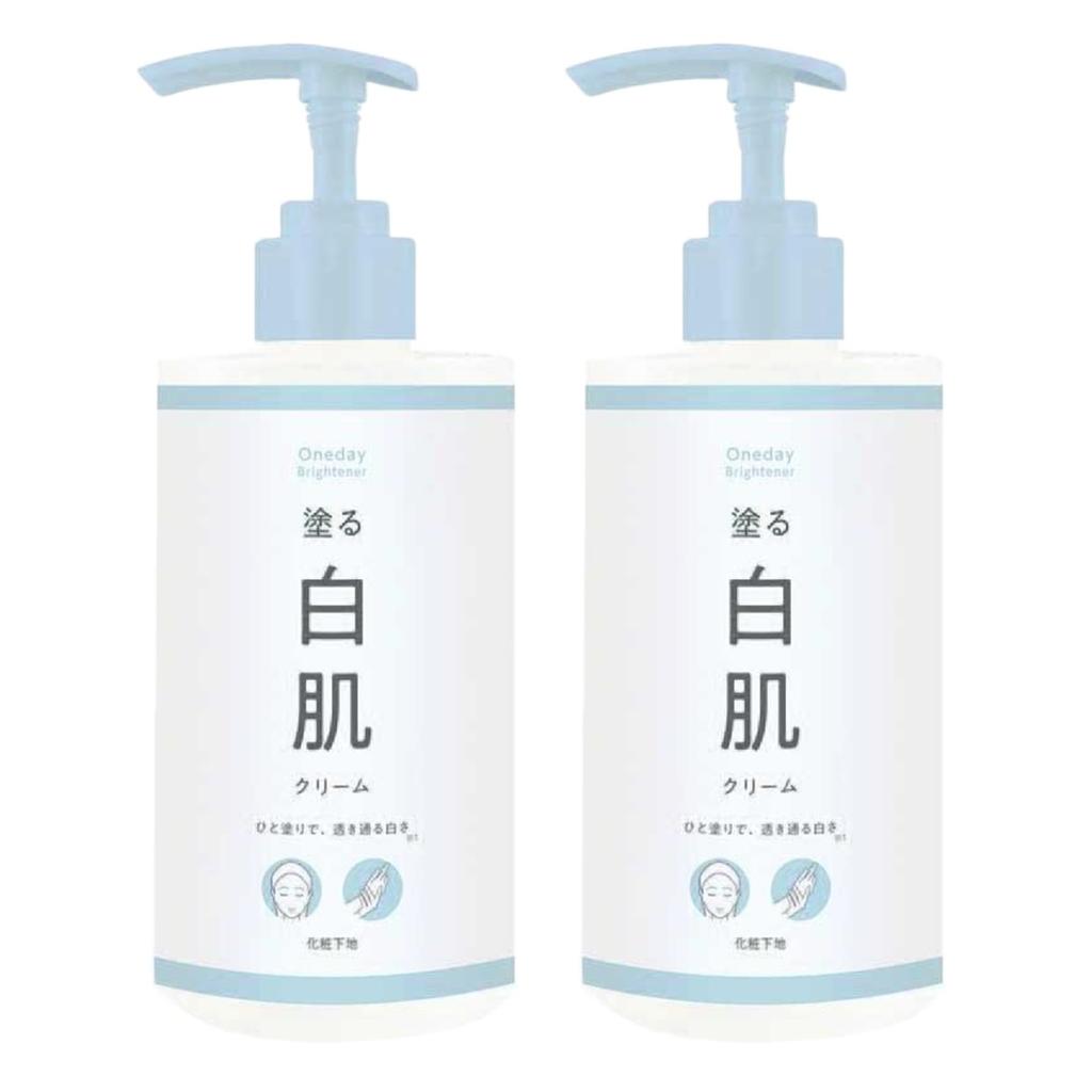 Applyable Skin Brightening Large Capacity 350mL x 2 Makeup Body Skincare for and Neck Sticker 1-Day Brightener, Cream, Base, Tone-Up, Face, Arms,
