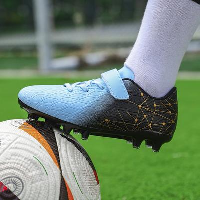Rutschfest Neue Fußballschuhe für Jungen Mädchen Stollen Outdoor Spiel Training Sport Fußballstiefel Herren Lange Stollen Bequem Atmungsaktiv