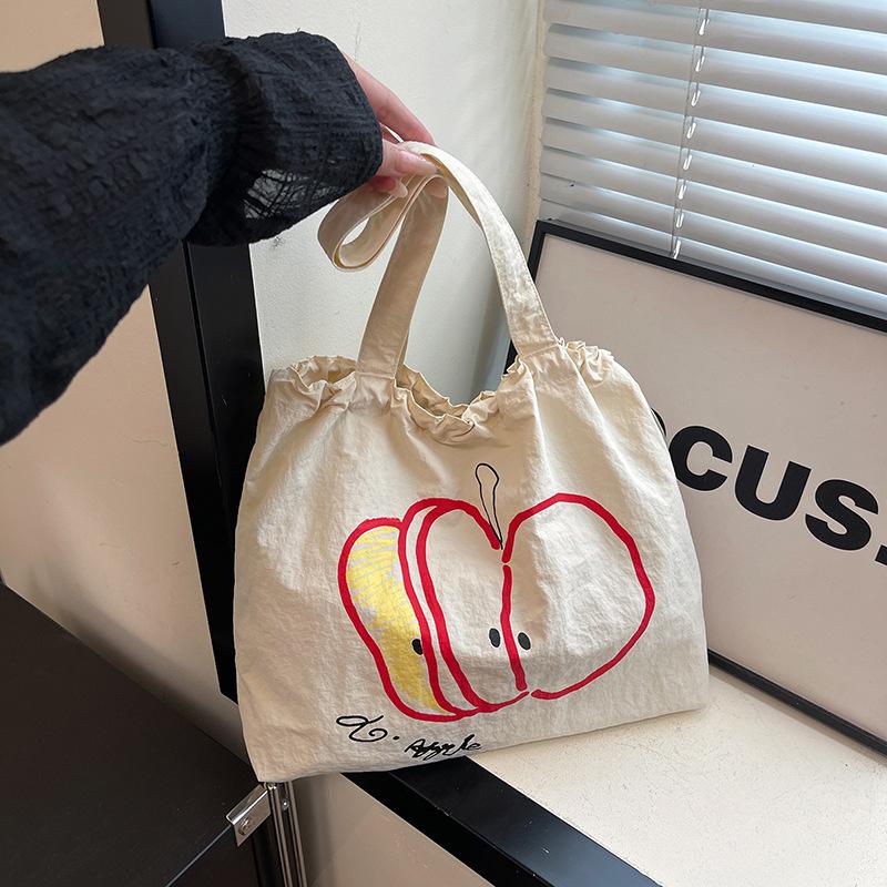 

Новая холщовая сумка на шнурке, студенческая легкая сумка через плечо, нишевый рюкзак большой вместимости, простой