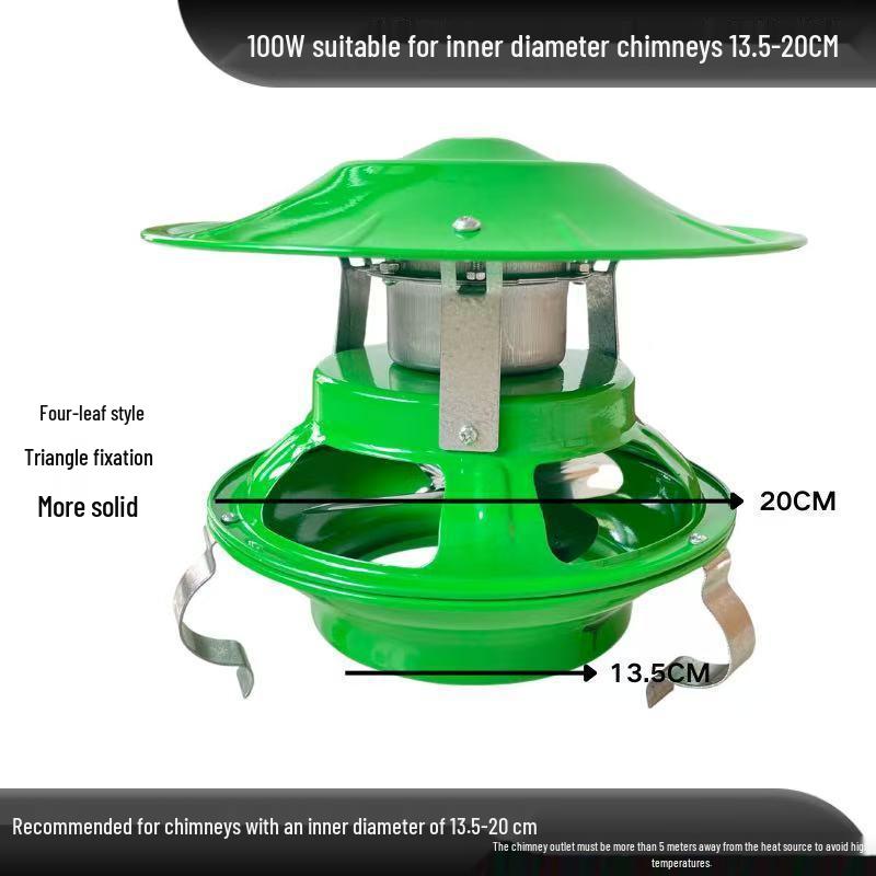 High-Power Chimney & Fireplace Draft Fan - Anti-Backdraft Ventilation & Smoke Extractor