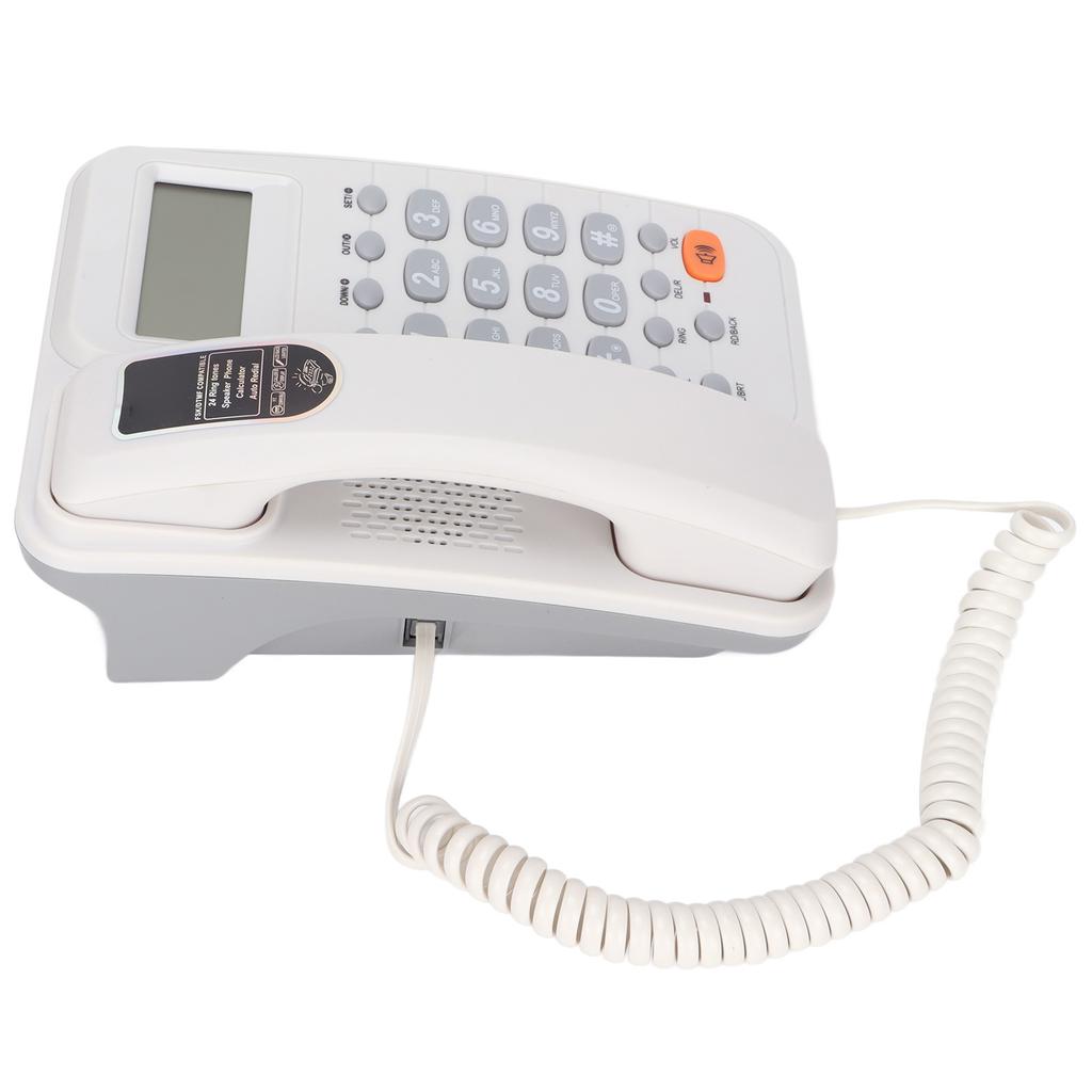 KXT2029CID Office Phone Office Hotel Home Fixed Landline Support Free Battery Extension Interface(White )