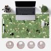 Cute cat flower plant pattern large table mat suitable for office game and home decoration Green 40*80*0.2cm