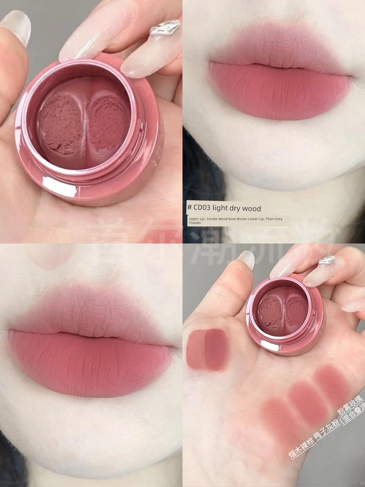 Into You Canned Lip Mud Pd04 Nude Color Series Lip Lacquer Matte Velvet Matte Em05 Lipstick Filling Genuine Goods Female