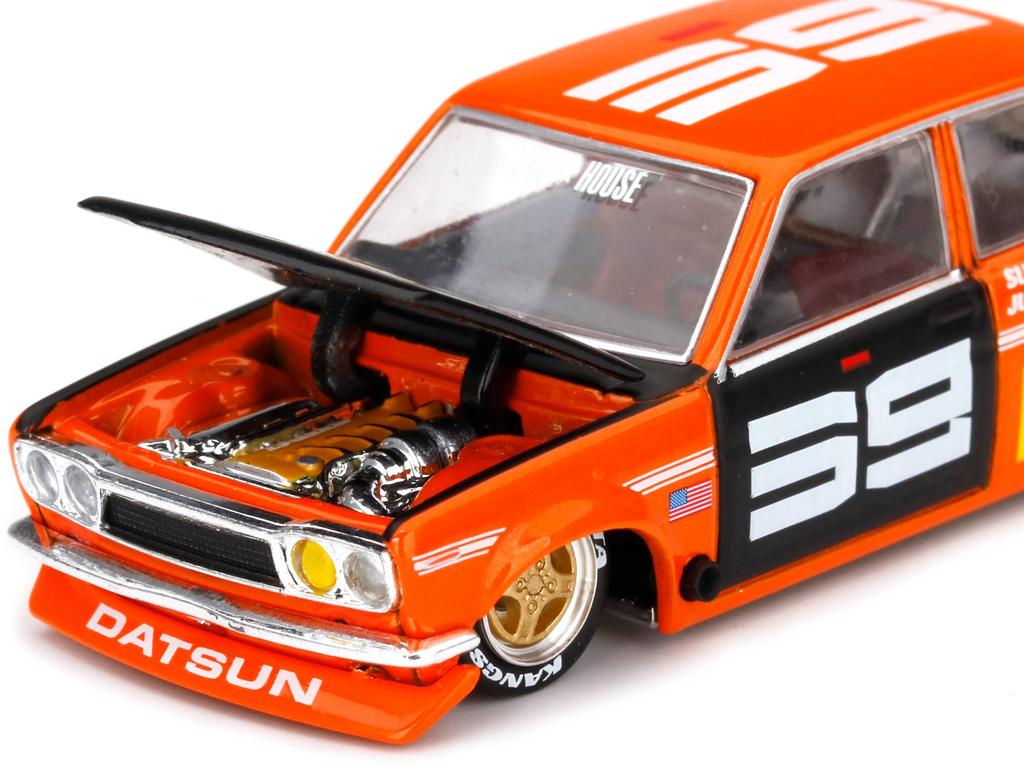 Datsun 510 Pro Street SK510 Orange and Black by Jun Special Diecast Model Car by True Scale Miniatures (Designed Imai) "Kaido House" 1/64