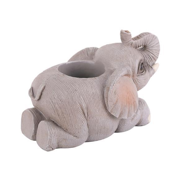 Elephant Pen Holder Resin Lucky Elephant Desk Organizer Standing Elephant Pencil Holder