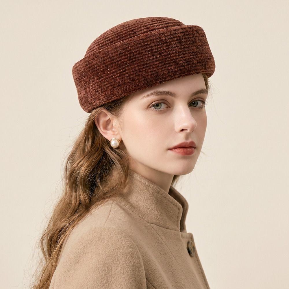 Elegant Beret Hat French Style Fedora Hat Vintage Chenille Pillbox Hat Cocktail Event