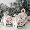 Santa Claus Christmas Eve Snack Packaging Bag Elk Snowman Reusable Drawstring Tote Bag Christmas Wrapping Bags