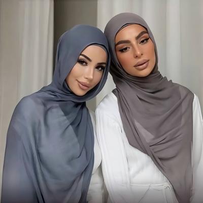 צעיף ויסקוזה כותנה רך צבע אחיד אופנה קצה רחב חיג'אבים דקים מטפחת ראש באיכות גבוהה צעיפים ארוכים לאישה מוסלמית