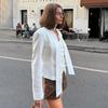 Casual Striped Blazer Coats Women 2026 Spring V Neck Scarf Lace Up Jackets Long Sleeves Coat Female Fashion High-End Formal Tailored Coat Outwear