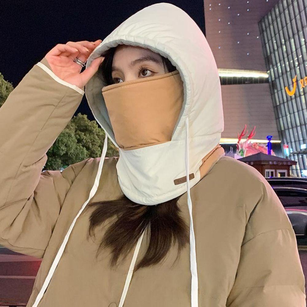 Thickened Winter Neckerchief Windproof Mask Pullover Cap Fashion Men 3 in 1 Cap  Women