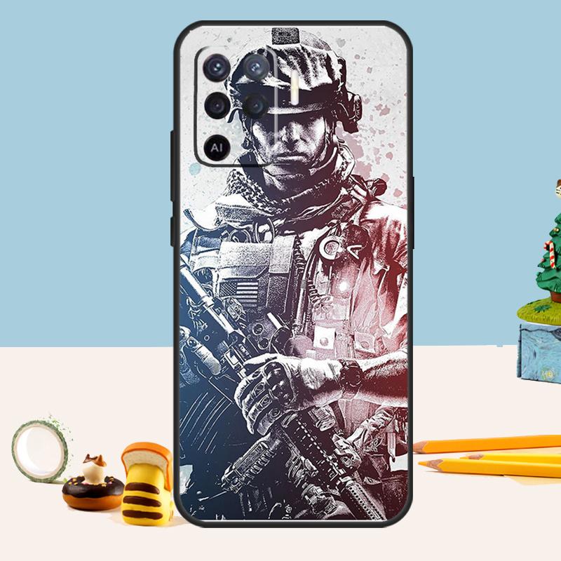 Army Soldier Special Forces Case For Oppo A5 A6 Pro A15 A16 A76 A96 A17 A57 A98 A58 A78 A18 A38 A54 A74 A94 A40 A60 A80