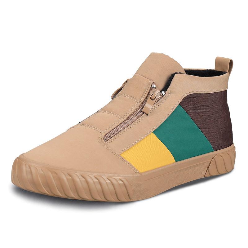 Men'S Shoes Winter Tide Shoes Men'S High-Top Canvas Shoes Casual Velvet Warm Board Shoes