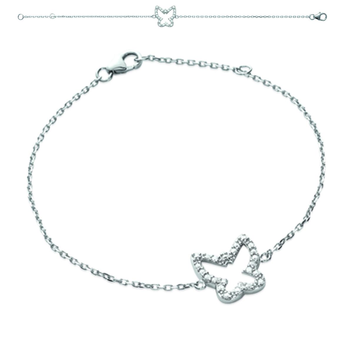 

Les Trésors De Lily [L6336] - Серебряный браслет с белой бабочкой