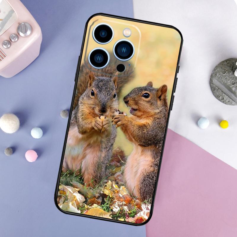 Cute Animal Squirrel Case For iPhone 16 15 14 Pro 11 12 13 Pro Max XS X XR Plus 12 13 Mini Soft Cover