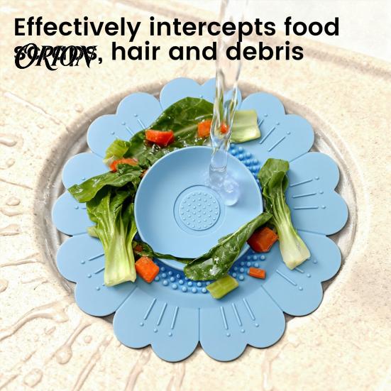Anti Odor Sink Filter Sunflower Silicone Floor Drain Mat, Bionic Petal Design Anti-Clog Flexible Mat Hair Filter, Odor-Proof Drainage Protector